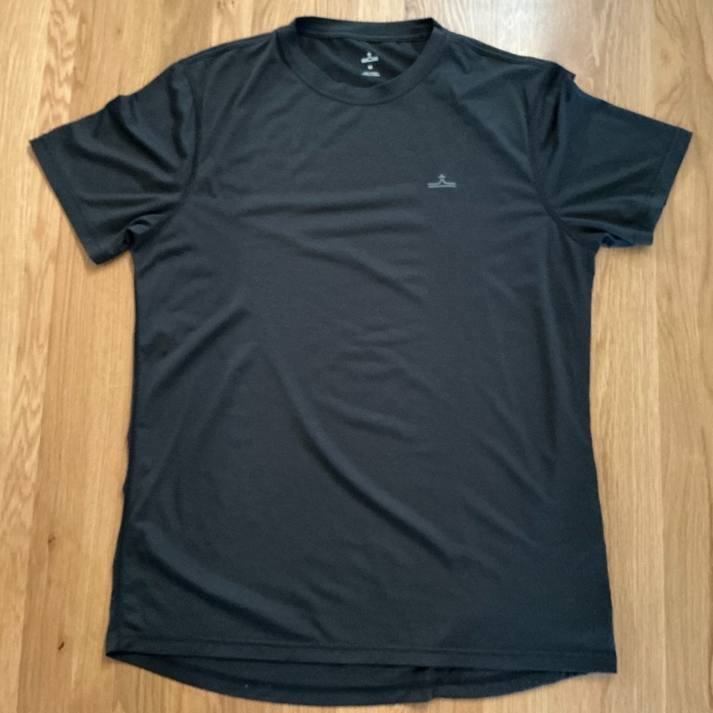 evo Merino Wool Blend T Shirt Black Medium Zip Pocket Performance